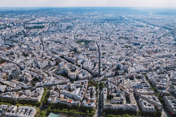 Aerial view of Paris city, France.