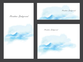 mountain, lake, and tree of water colour for poster, brochure, banner, cover, wedding, and book design