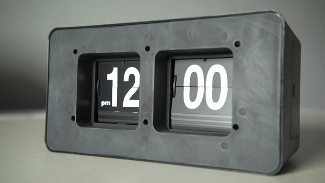 Flip clock show it's 12 p.m. time
