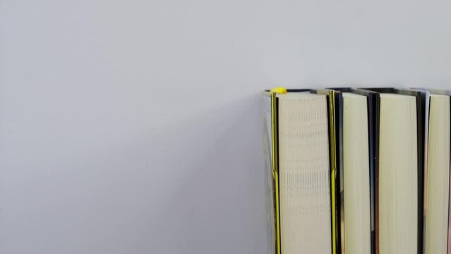 Time lapse of book's stack moving animation stop motion