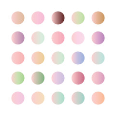Pastel gradient smooth and vibrant color set. gradient set round Vector Template for design
