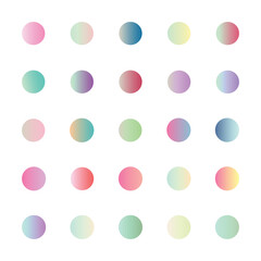 Pastel gradient smooth and vibrant color set. gradient set round Vector Template for design
