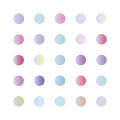 Pastel gradient smooth and vibrant color set. gradient set round Vector Template for design
