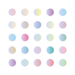 Pastel gradient smooth and vibrant color set. gradient set round Vector Template for design
