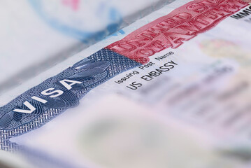 Close up of a VISA-USA document.