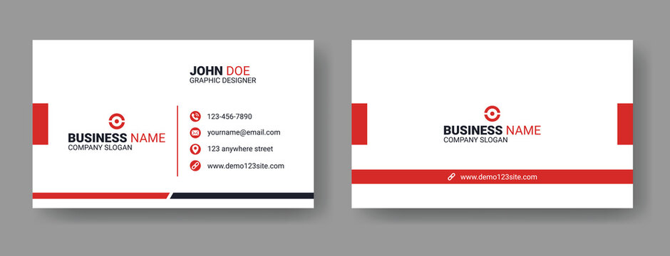 An elegant and simple business card design template. A clean and professional business card design template, visiting card