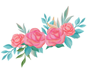 Rose flower bouquet  watercolor