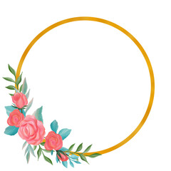 rose flower bouquet watercolor frame