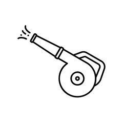 Leaf blower machine icon to cleaning garden yard in black outline style