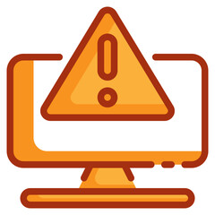 pc alert triangle exclamation icon