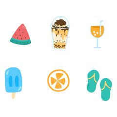 Kawaii summer sticker collection