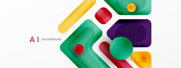 Colorful geometric shapes lines, squares and triangles. Abstract background for wallpaper, banner or landing page