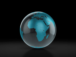 Glass world globe
