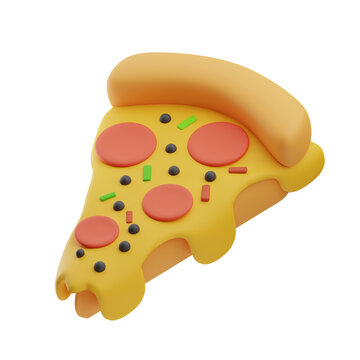 fast food pizza illustration 3d