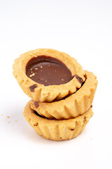 chocolate pie on a white background