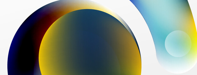 Fluid abstract background, round shapes and circle flowing design for wallpaper, banner, background or landing