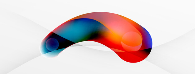 Fluid abstract background, round shapes and circle flowing design for wallpaper, banner, background or landing