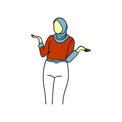 Woman pose line art style