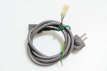 Mains power cable with plug for electrical appliances 220 volts
