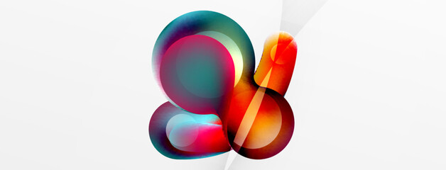 Fluid abstract background. Liquid color gradients composition. Round shapes and circle flowing design for wallpaper, banner, background or landing