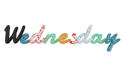Wednesday colorfull 3d text
