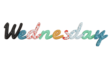 Wednesday colorfull 3d text
