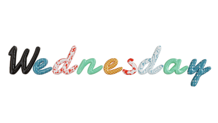 Wednesday colorfull 3d text