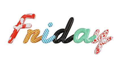 Friday colorfull 3d text