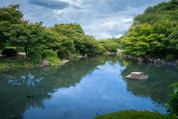 Fototapeta na wymiar A pond in Toji temple of Kyoto city in Japan