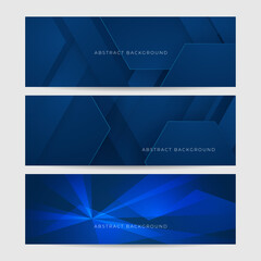 Fototapeta premium Minimal geometric blue banner background abstract design. Vector abstract graphic design banner pattern background template.