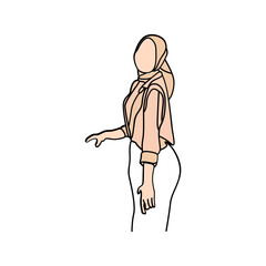 Woman pose line art style