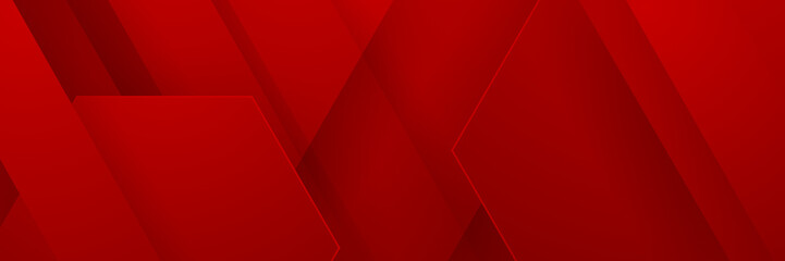 Fototapeta premium Abstract red deometric banner design background