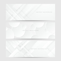 elegant abstract white banner background with shiny lines