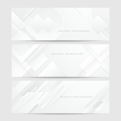 Naklejka premium elegant abstract white banner background with shiny lines