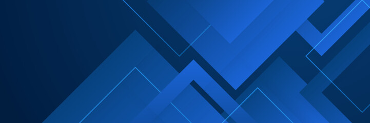 Obraz premium Abstract blue geometric banner design background