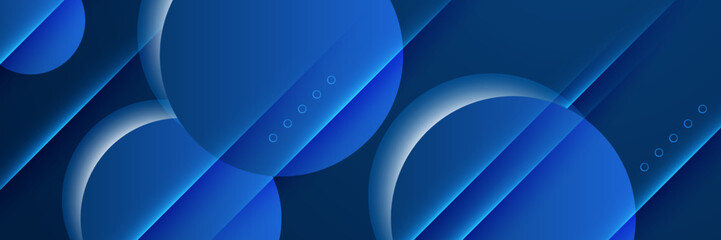 Abstract blue geometric banner design background