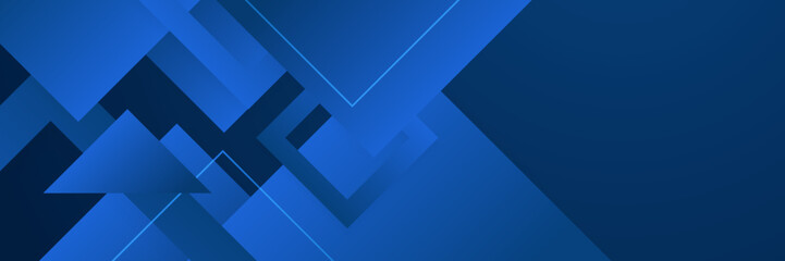 Fototapeta premium Abstract blue geometric banner design background