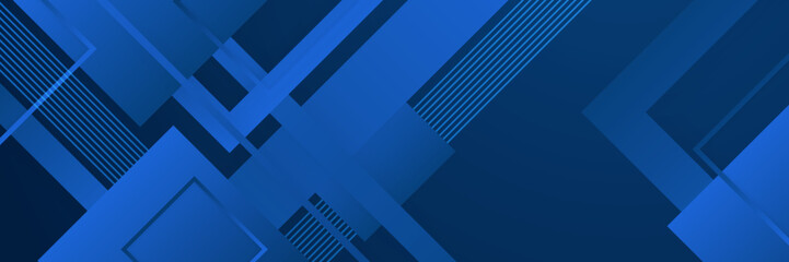 Abstract blue geometric banner design background