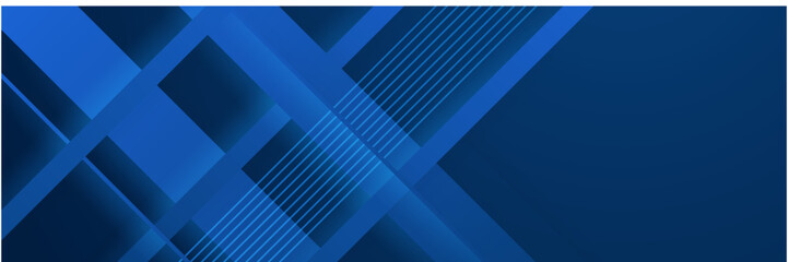 Fototapeta premium Abstract blue geometric banner design background
