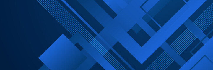 Fototapeta premium Abstract blue geometric banner design background