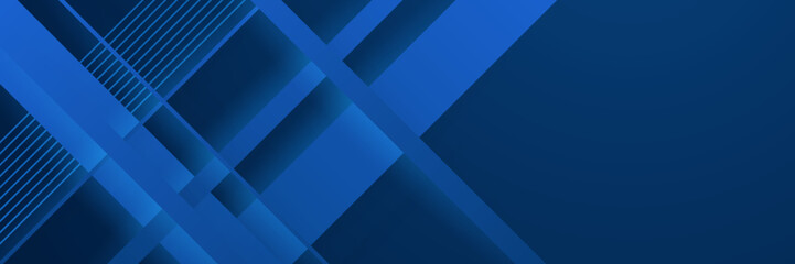 Obraz premium Abstract blue geometric banner design background