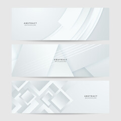 Fototapeta premium elegant abstract white banner background with shiny lines