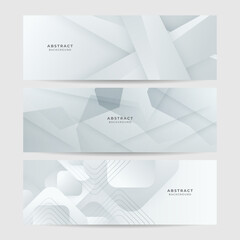 Fototapeta premium elegant abstract white banner background with shiny lines