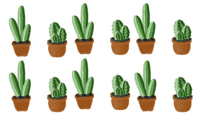 Fototapeta na wymiar illustration of a cactus in a pot
