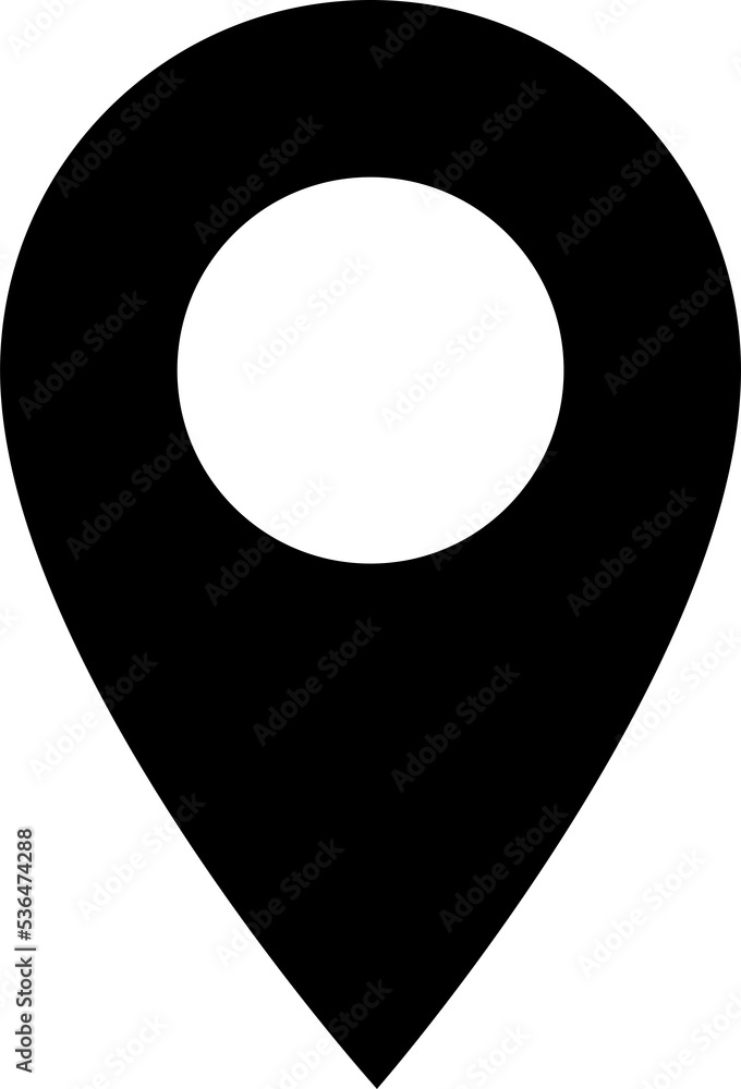 Aufkleber location pin icon on transparent. map marker sign. flat style. map point symbol. black map pin sign.