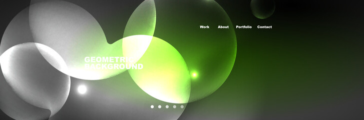 Neon glowing bubbles, circles magic energy space light concept, abstract background wallpaper design