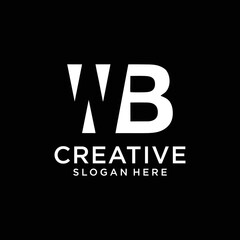 Abstract letter w b Logo Design Template
