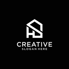 Real estate letter h s logo design inspiration