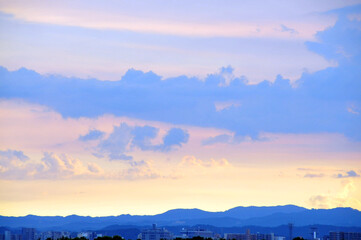 夕方の空のグラデーション