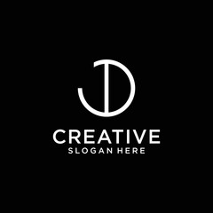 Abstract letter J D Logo Design Template
